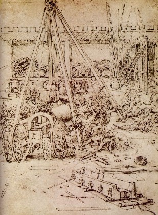 c. 1503-1504 - Drawing Depicting The Casting Of Giant Cannon