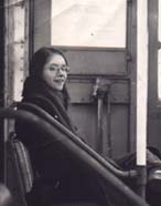 Cindy on a NYC subway, ca 1972