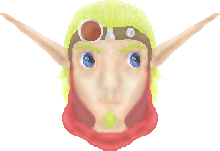 This is of course Jak.  Done entirely in Paint and Photoshop.  I could try to make his eyebrows and goatee more green later on though.  I'm so proud of it!!!  (April 1, 2004)