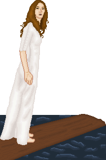Elizabeth Swann walking the plank.  All pixel shaded from a picture.  Entered in a Song Contest at Monsum.Net and recieved an award for Most Interesting.  It was the song Walk the Plank on the PotC soundtrack if you were wondering.