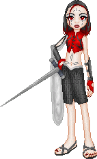 Here's my crazy warrior fighter Sanswen in a story I'm writing.  Dang, I still need a title for it.