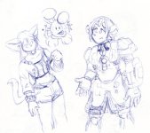 Kei's sketch of her and Hoshi as their furry alteregos.  Kawaii!