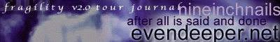 An archive site of the Fragility v2.0 tour.&nbsp; Contains show reviews, live pictures and more.