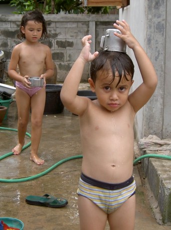 Cool shower on a very hot day