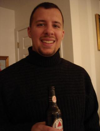 mike holding a beer?