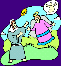 Please wait while the pictures on this page load.  Thanks!  Picture of Mary and Angel.
