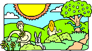 adam and eve enjoying the garden