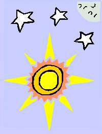 stars , sun and moon created