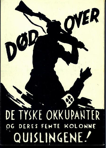 Forsida: Denne plakaten sto plutselig en morgen p plankegjerder, stolper og husvegger. Gestapo raste, men parolen fenget i norske sinn. Plakaten er tegnet av Arne Taraldsen [Tarald-*] i 1943