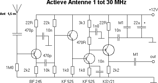 Schematics - Active Antenna Amplifier 1 to 30 mhz
