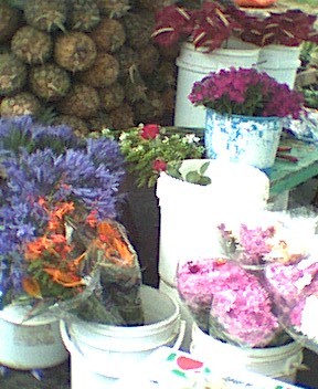 op de markt in Guadaloupe