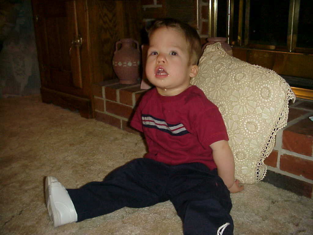 Noah by Fireplace