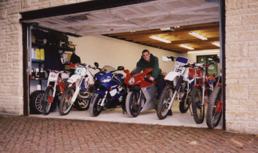 All the bikes in his garage