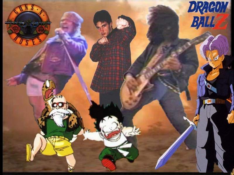 Axl,Norby,Slash,Trunks,Son Gohan,Master Roshi