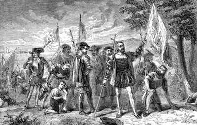 Christopher Columbus - The First Landing of Columbus on the Island of San Salvador