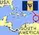Map showing location of Barbados