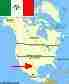 Map showing location of of Mexico