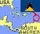 Map showing location of of St. Lucia