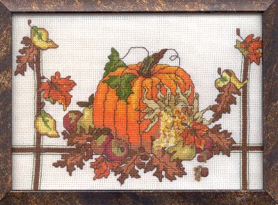 Pumpkin and Autumn Leaves