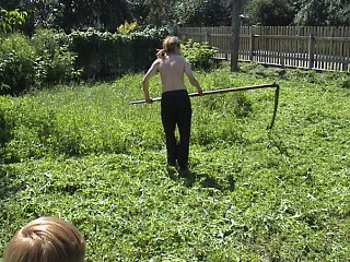 Ben scything