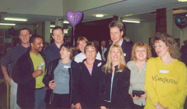 Back Row: Gary Stewart, Terry Stewart, Julie Stokes (nee Collins), Peter Chambers.  Front Row: Freddie Hunte, Karen Miller (nee Pateman), Tina Dear, Alison Inwood, Joanne Everitt, Alison Spary (nee Fellowes)