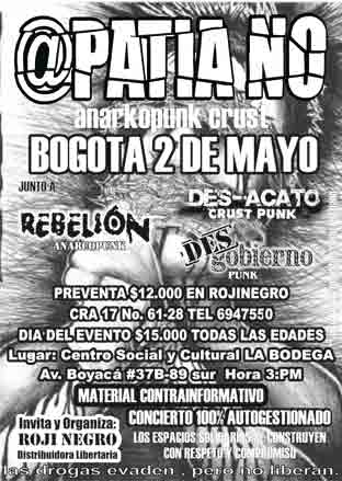 Concierto S�bado 02 de mayo 2009: APATIA-NO + REBELION + DESACATO + DESGOBIERNO