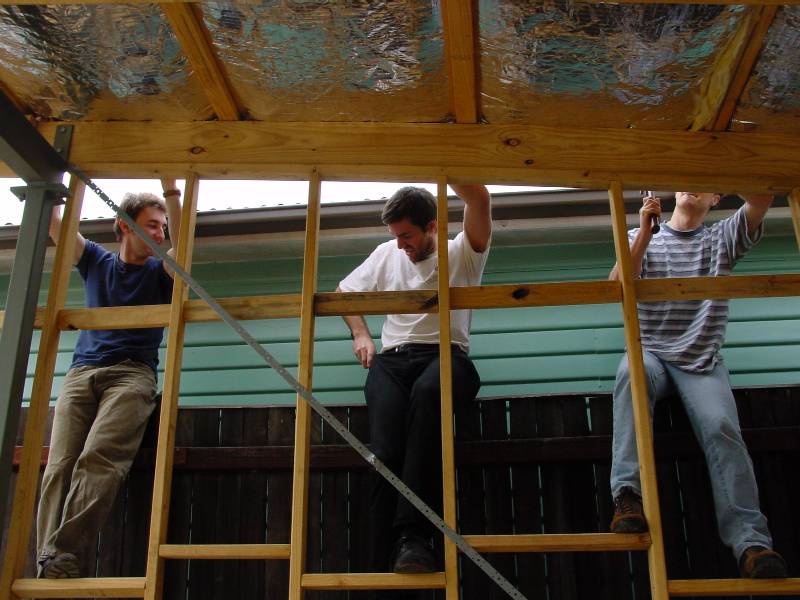 putting up fill for the plywood