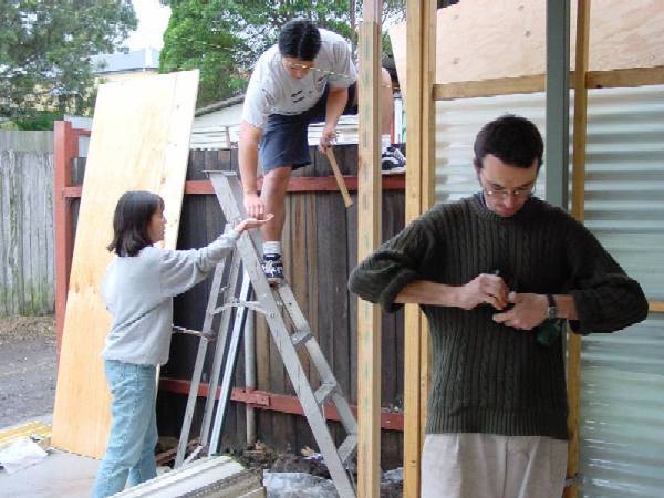 plywood on the other wall