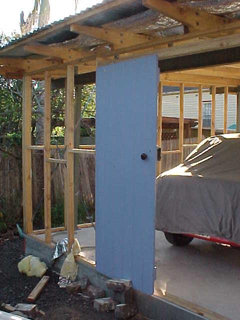close-up of the blue door