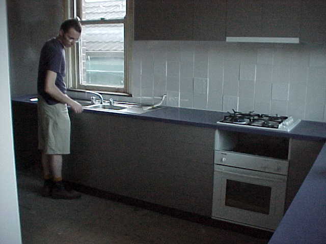 west wall of the kitchen
