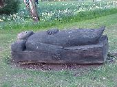 one of Tintagel's sculptures, by Bruce Armstrong, called How was the night?