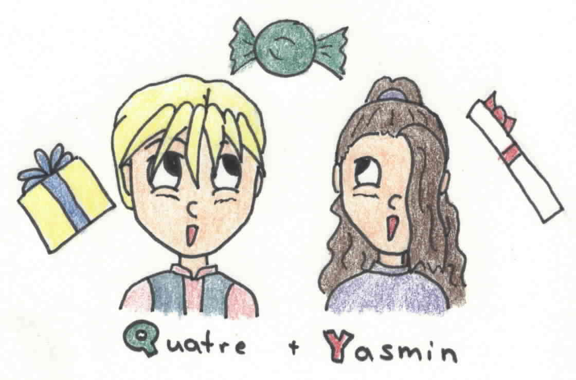 Quatre's sensitive, Yasmin's rough and tough. A match made in heaven.