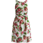 Vestido branco sem mangas com decote redondo