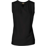 Blusa preta sem mangas com decote redondo