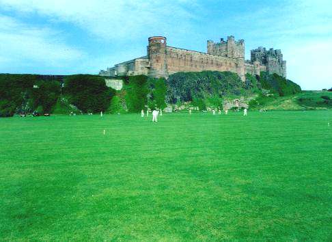 Bamburgh Castle and cricket