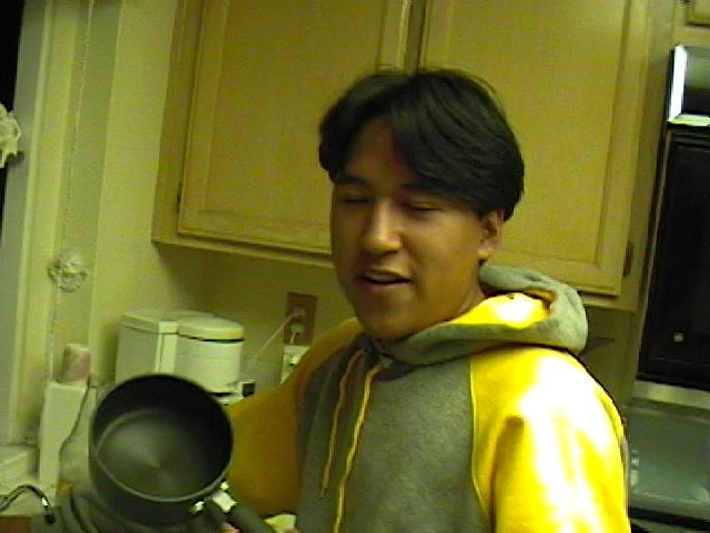 Cooking some munchies.