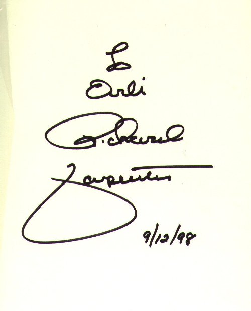 Orli's biography signed by Richard Carpenter