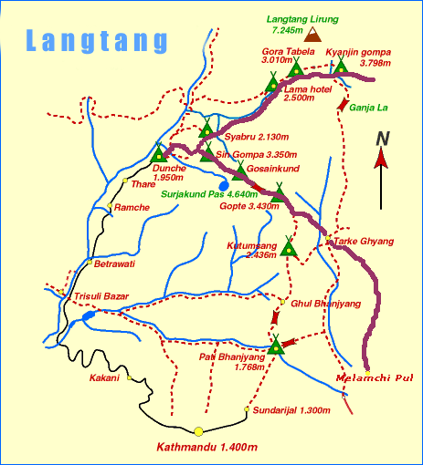 map langtang