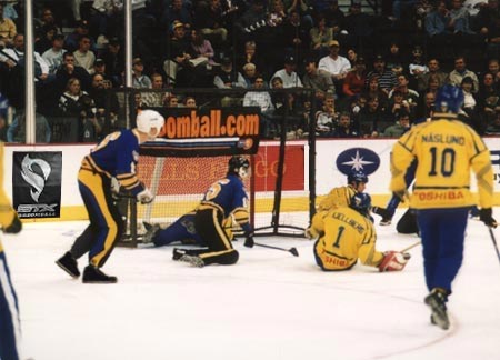 St. Paul's College vs Swedish National Team, � www.broomball.com