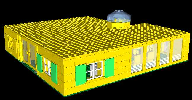 Front View of Yellow House (The Front Door is to the left).