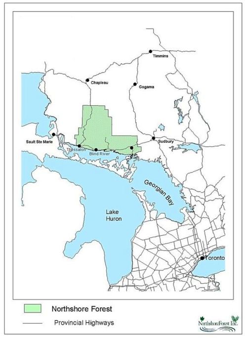 map showing the Northshore Forest