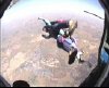 Exiting the plane with one instructor.