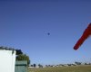 After my first free fall with two instructors, the canopy is open and I am heading for the ground at a reasonable speed.