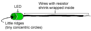 LED with concentric ridges