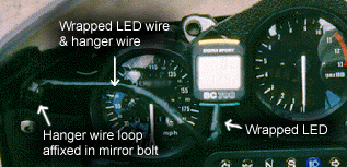 Cockpit view of wrapped LED wire