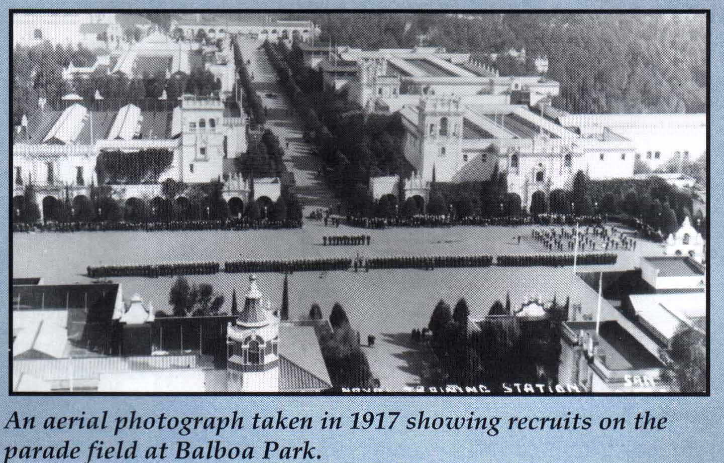 Recruit parade at Balboa Park 1917.