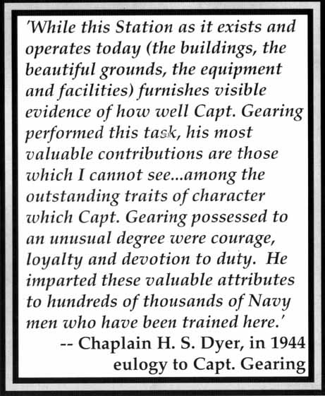 Newspaper clipping for the eulogy of Capt. Gearing.