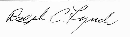 Capt. Ralph C. Lynch Jr. signature.