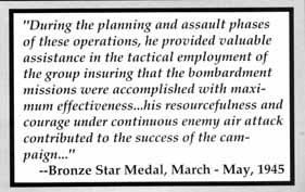 Exerpt from Capt. O. D. T. Lynch's Bronze Star citation.