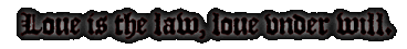 Love is the law, love under will.